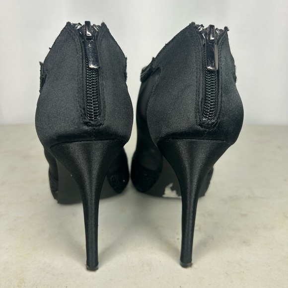 Le Chateau Black Gem Rhinestone Open Toed Heels - Picture 5 of 9